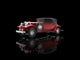 Crimson vintage car on black reflective background Wall Decal