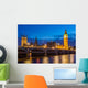 London at night: Houses of Parliament and Big Ben Wall Decal
