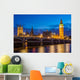 London at night: Houses of Parliament and Big Ben Wall Decal