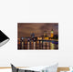 Big Ben and Westminster Bridge at night, London, UK Wall Decal