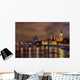 Big Ben and Westminster Bridge at night, London, UK Wall Decal
