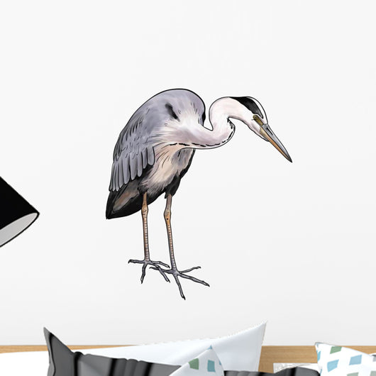 Grey heron Wall Decal