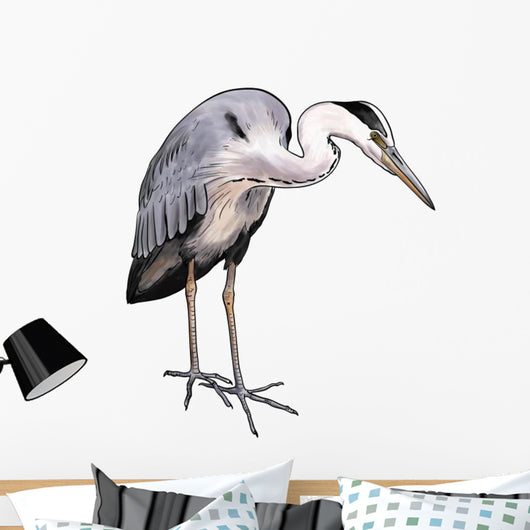 Grey heron Wall Decal