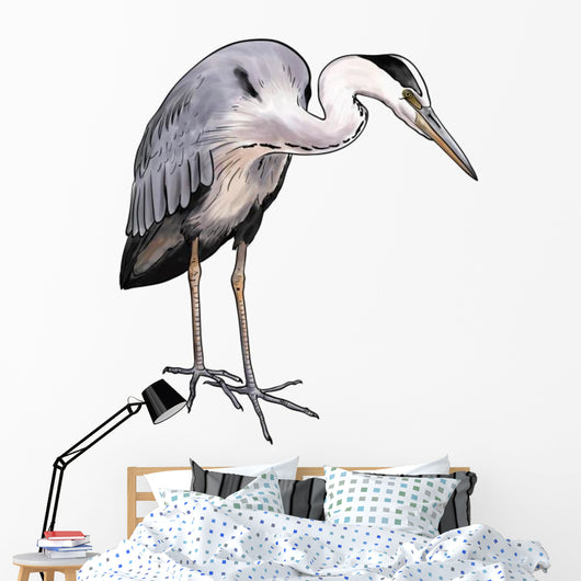 Grey heron Wall Decal