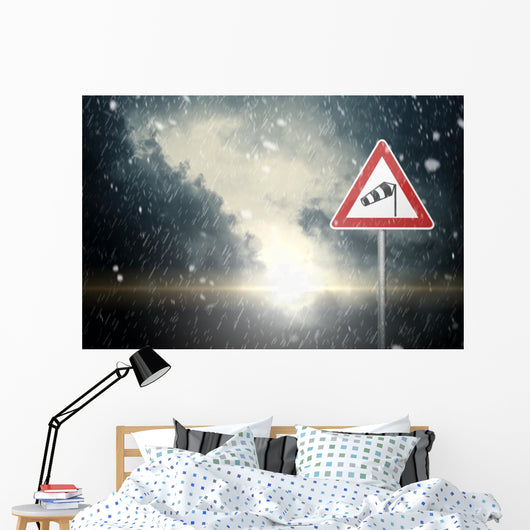 Blizzard Bad Weather Caution Risk Wall Decal