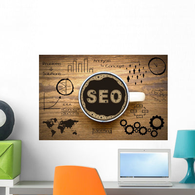 Seo Wall Decal shown on a wall