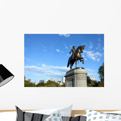 Boston George Washington Statue Wall Decal shown on a wall