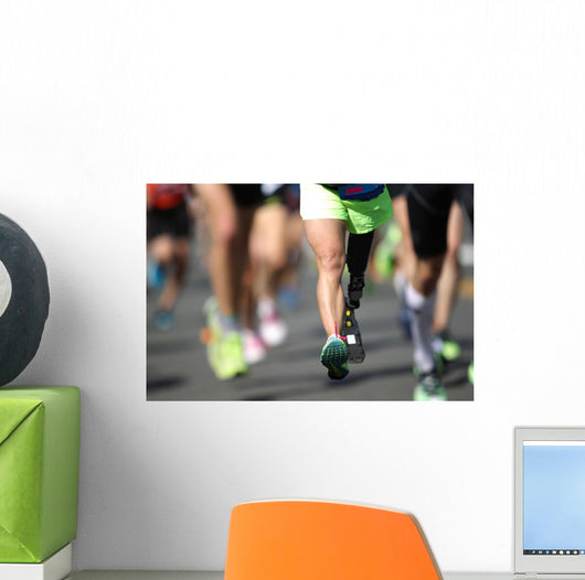 Disabled Marathon Runner Wall Decal