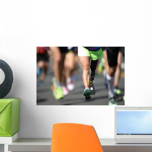 Disabled Marathon Runner Wall Decal