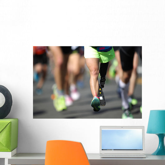 Disabled Marathon Runner Wall Decal