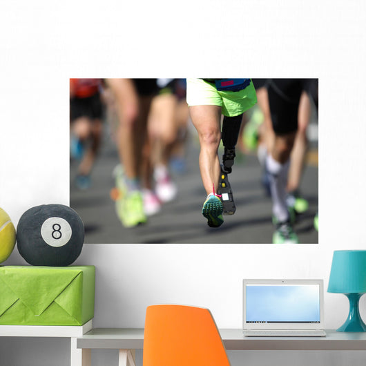 Disabled Marathon Runner Wall Decal