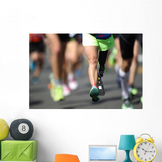Disabled Marathon Runner Wall Decal