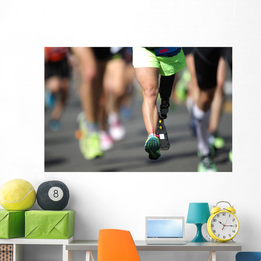 Disabled Marathon Runner Wall Decal