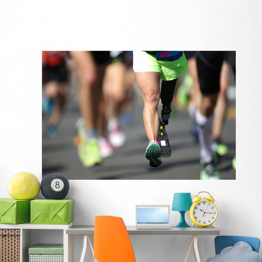 Disabled Marathon Runner Wall Decal