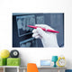 Gloved hand holding pen to teeth x-ray Wall Decal