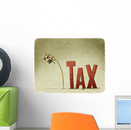 jump over a tax with a pole Wall Decal