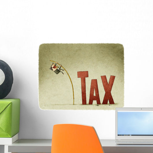jump over a tax with a pole Wall Decal