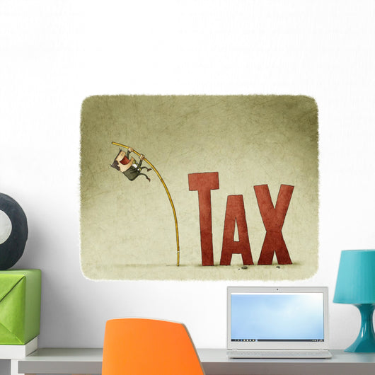 jump over a tax with a pole Wall Decal