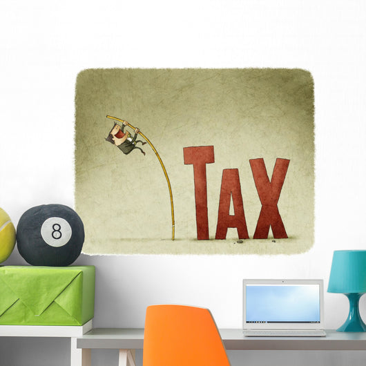 jump over a tax with a pole Wall Decal