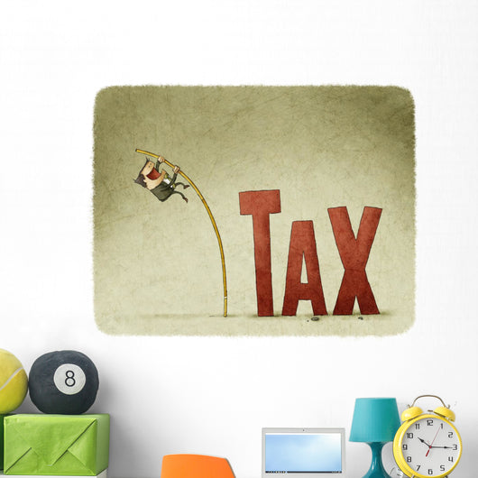 jump over a tax with a pole Wall Decal