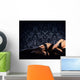 Young, sexy and beautiful woman in underwear in the bed over ret Wall Decal