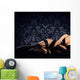 Young, sexy and beautiful woman in underwear in the bed over ret Wall Decal