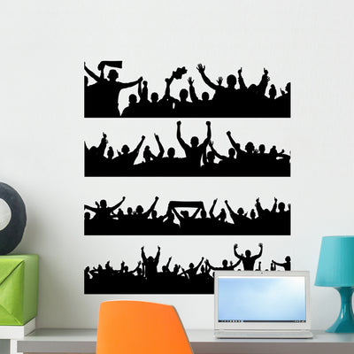 Sports Fans Cheering Wall Decal shown on a wall