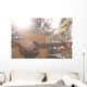 A folk country musician playing his guitar. Wall Decal