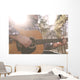 A folk country musician playing his guitar. Wall Decal