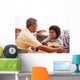 Grandfather Teaching Grandson To Play Guitar Wall Decal