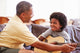 Grandfather Teaching Grandson To Play Guitar Wall Decal