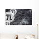 transparent geometry objects and pi symbol and scratched backgro Wall Decal
