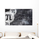transparent geometry objects and pi symbol and scratched backgro Wall Decal