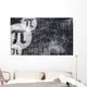 transparent geometry objects and pi symbol and scratched backgro Wall Decal
