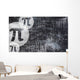 transparent geometry objects and pi symbol and scratched backgro Wall Decal