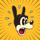 Vintage Toons: retro cartoon character surprised face Wall Decal
