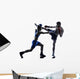 woman boxer boxing man kickboxing silhouette isolated Wall Decal