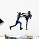 woman boxer boxing man kickboxing silhouette isolated Wall Decal