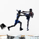 woman boxer boxing man kickboxing silhouette isolated Wall Decal