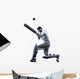 Cricket player  batsman silhouette Wall Decal