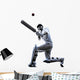 Cricket player  batsman silhouette Wall Decal