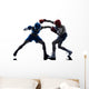 woman boxer boxing man kickboxing silhouette isolated Wall Decal