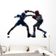 woman boxer boxing man kickboxing silhouette isolated Wall Decal