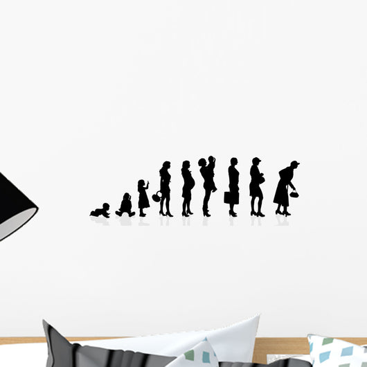 evolution generation women Wall Decal