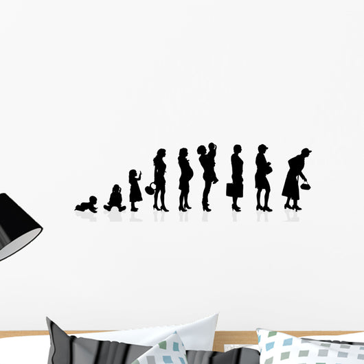 evolution generation women Wall Decal