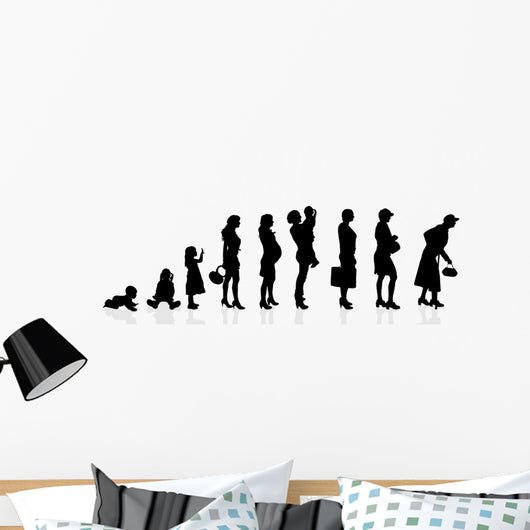 evolution generation women Wall Decal