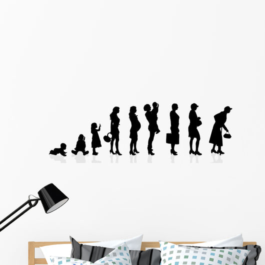 evolution generation women Wall Decal