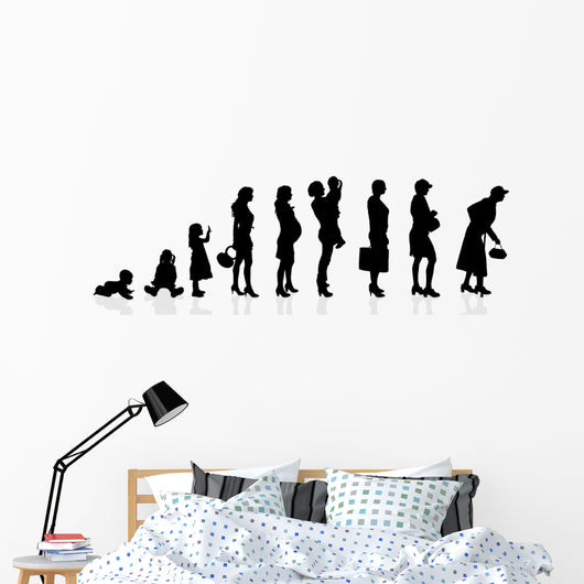 evolution generation women Wall Decal