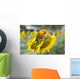 Fields Sunflowers and Parrot Wall Decal