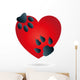 Logo Herz Katze Hund Wall Decal